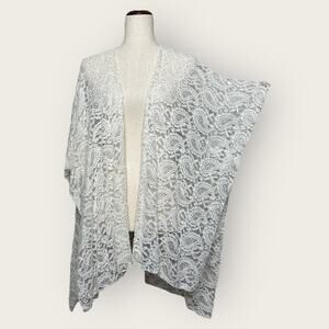 NWT | Mauve | Lace Kimono | White | Medium